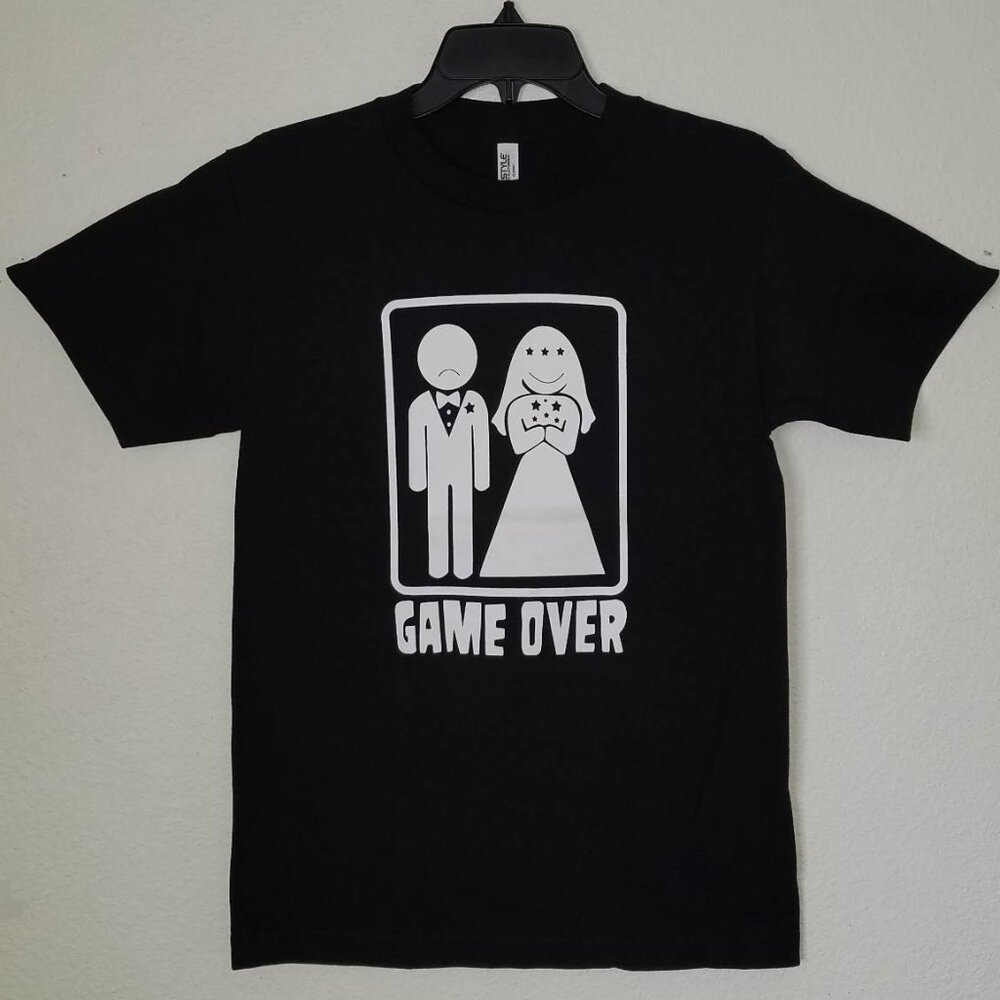 New "Game Over" Funny Men's Silkscreen T-Shirt. Available From Small–2XL